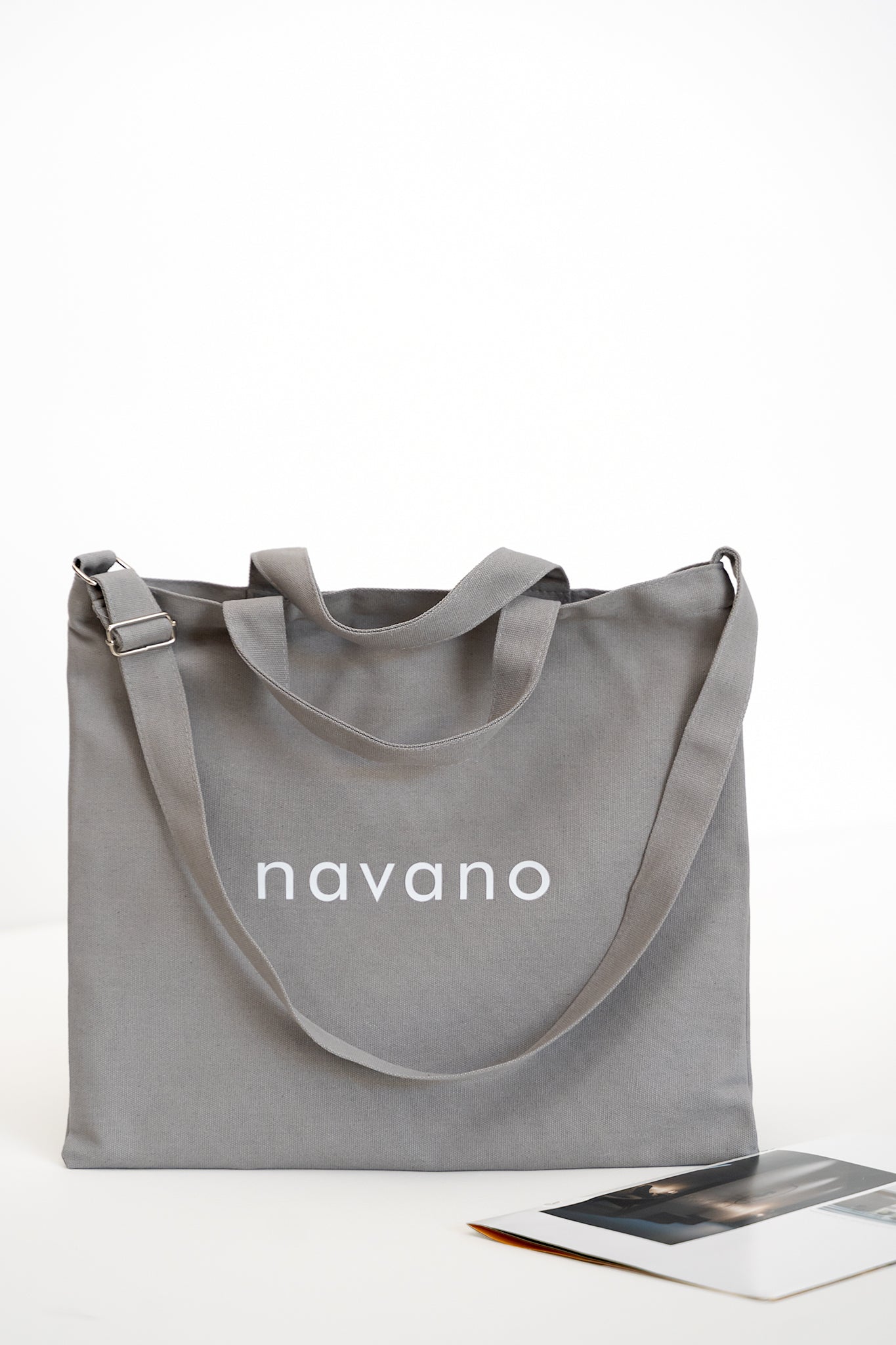 grey cotton tote bag – everyday carry with adjustable strap