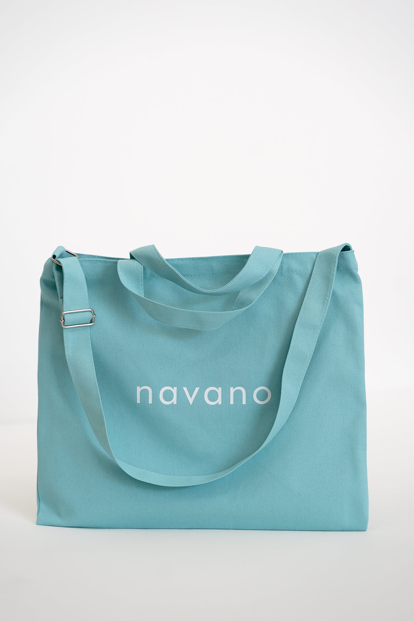 turquoise cotton tote bag – everyday carry with adjustable strap