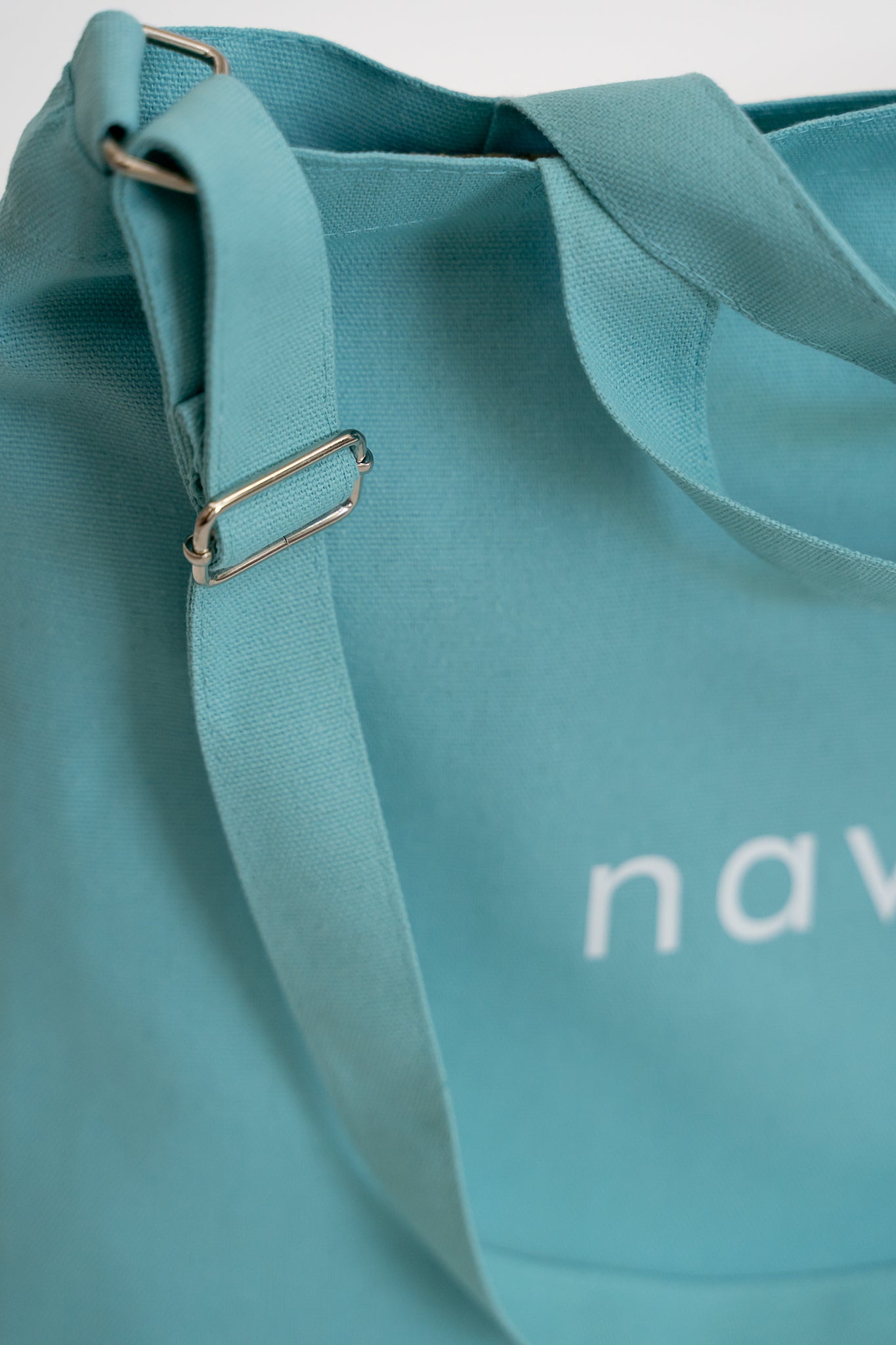 turquoise cotton tote bag – everyday carry with adjustable strap