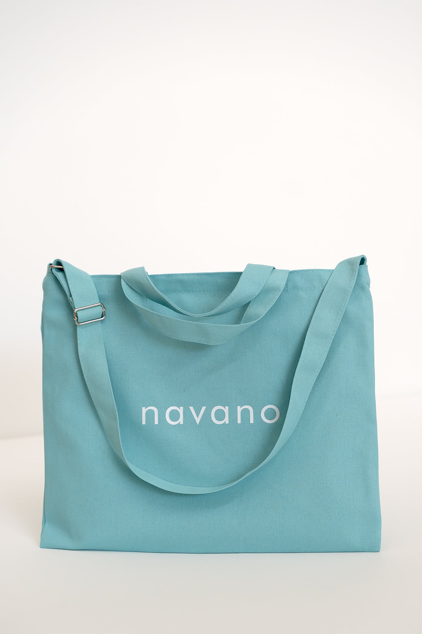 turquoise cotton tote bag – everyday carry with adjustable strap