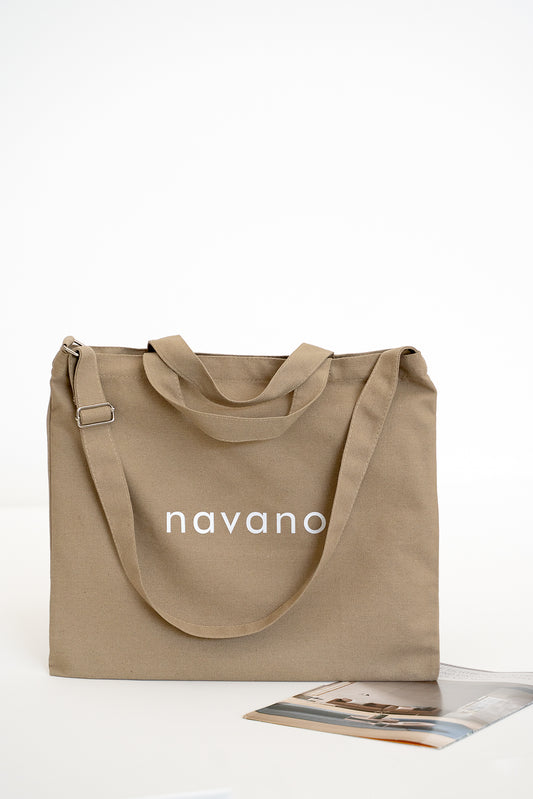 beige cotton tote bag – everyday carry with adjustable strap