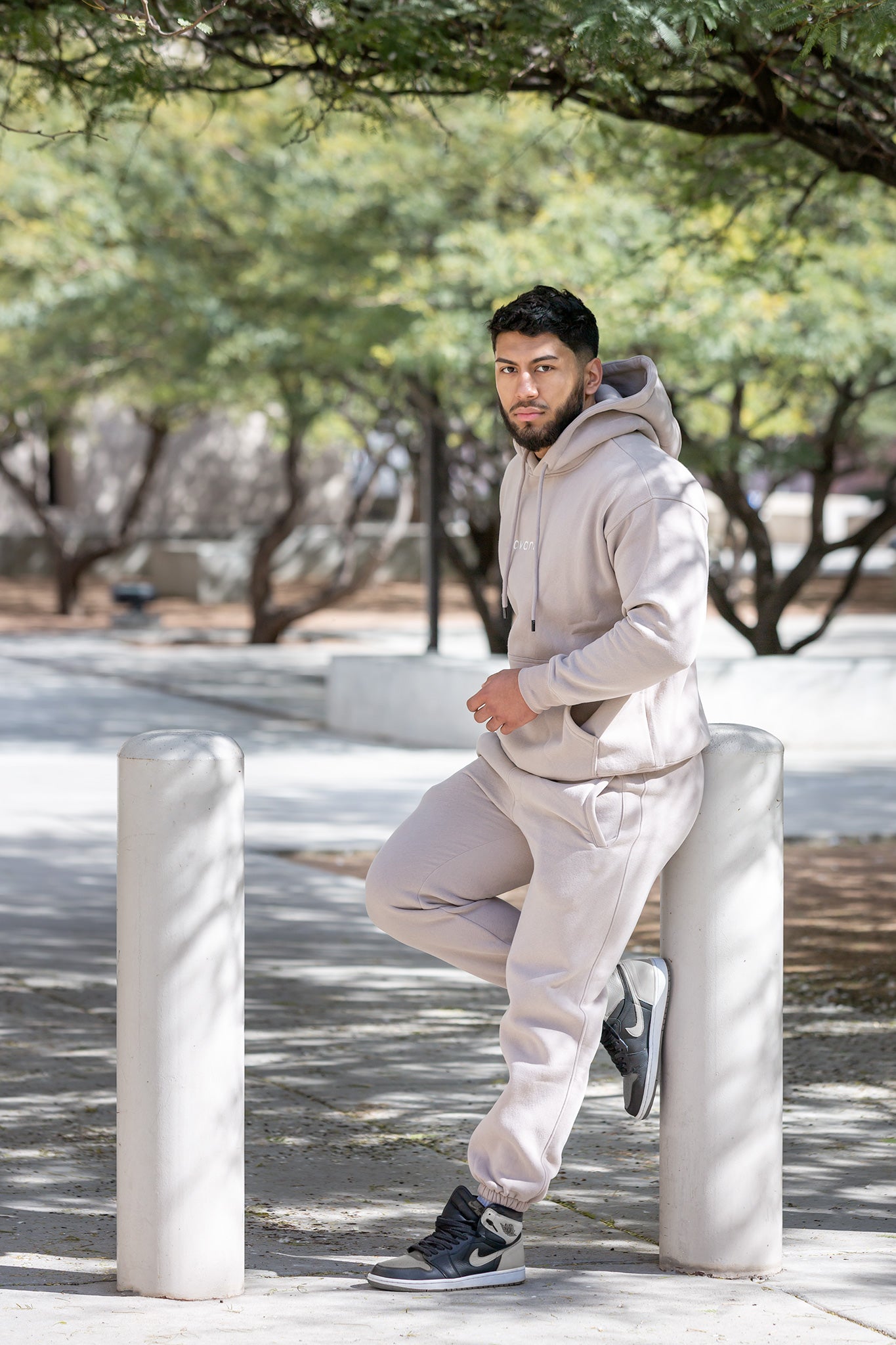 unisex oversized beige hoodie