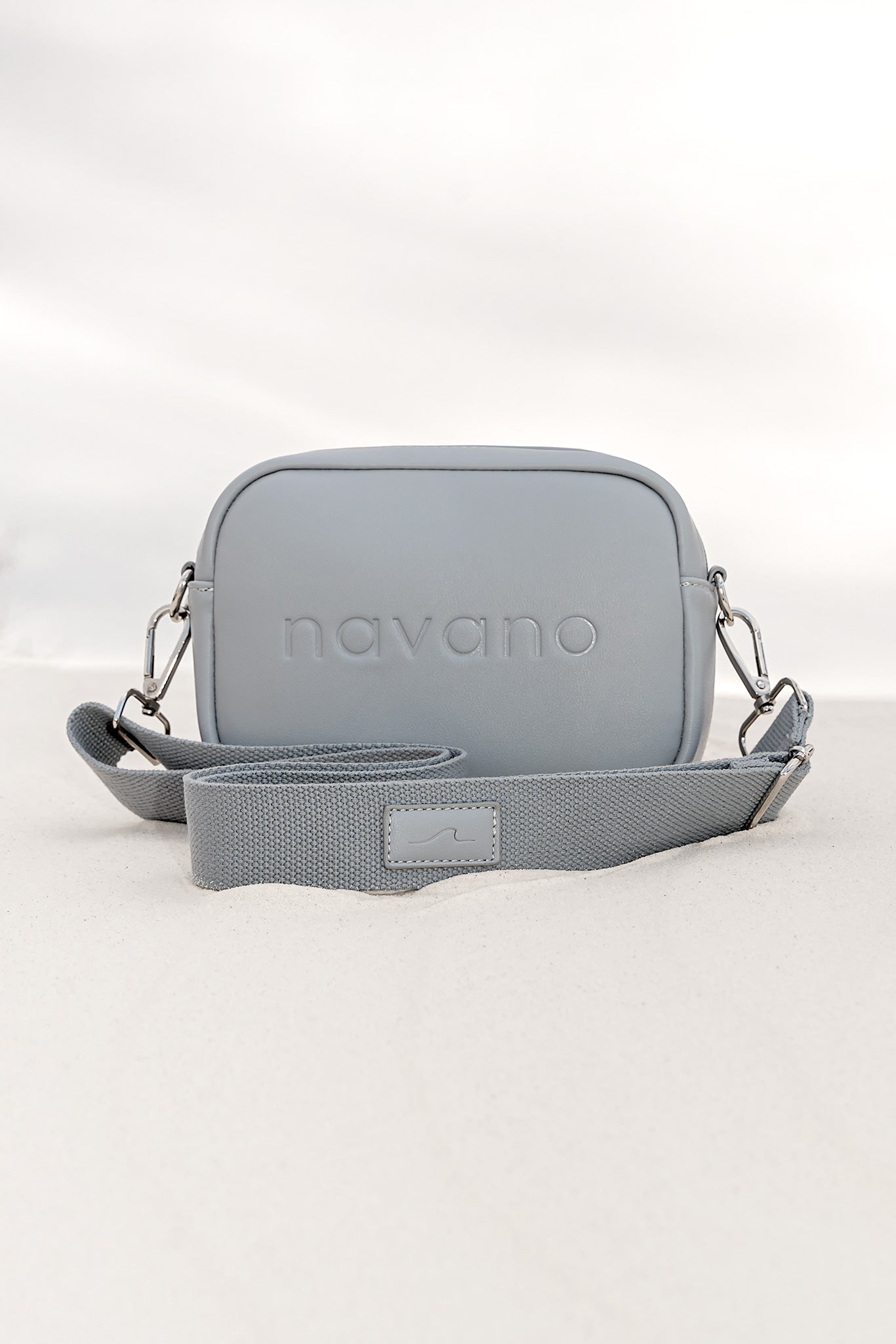 grey vegan cross body bag