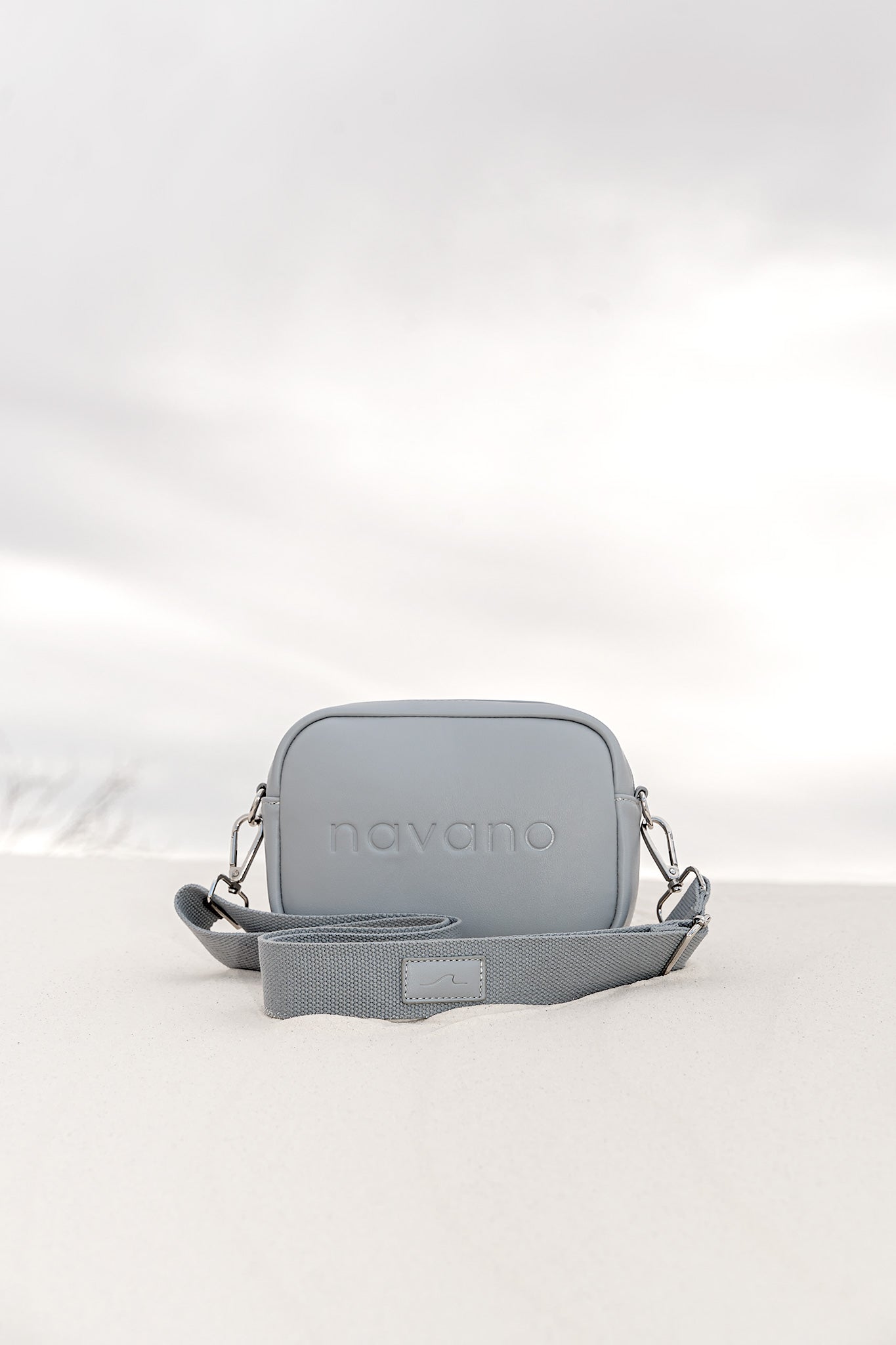 grey vegan cross body bag