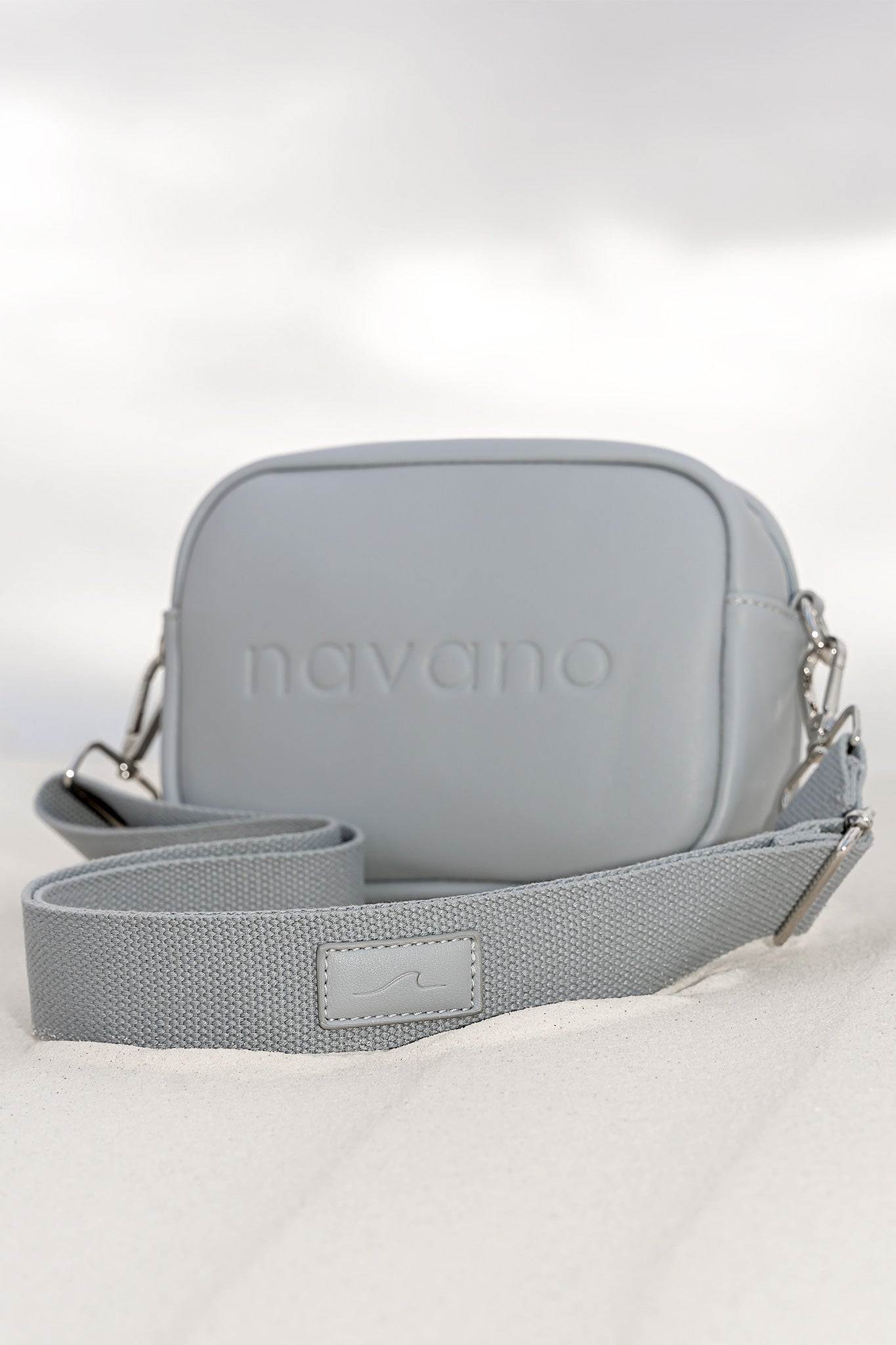 grey vegan cross body bag