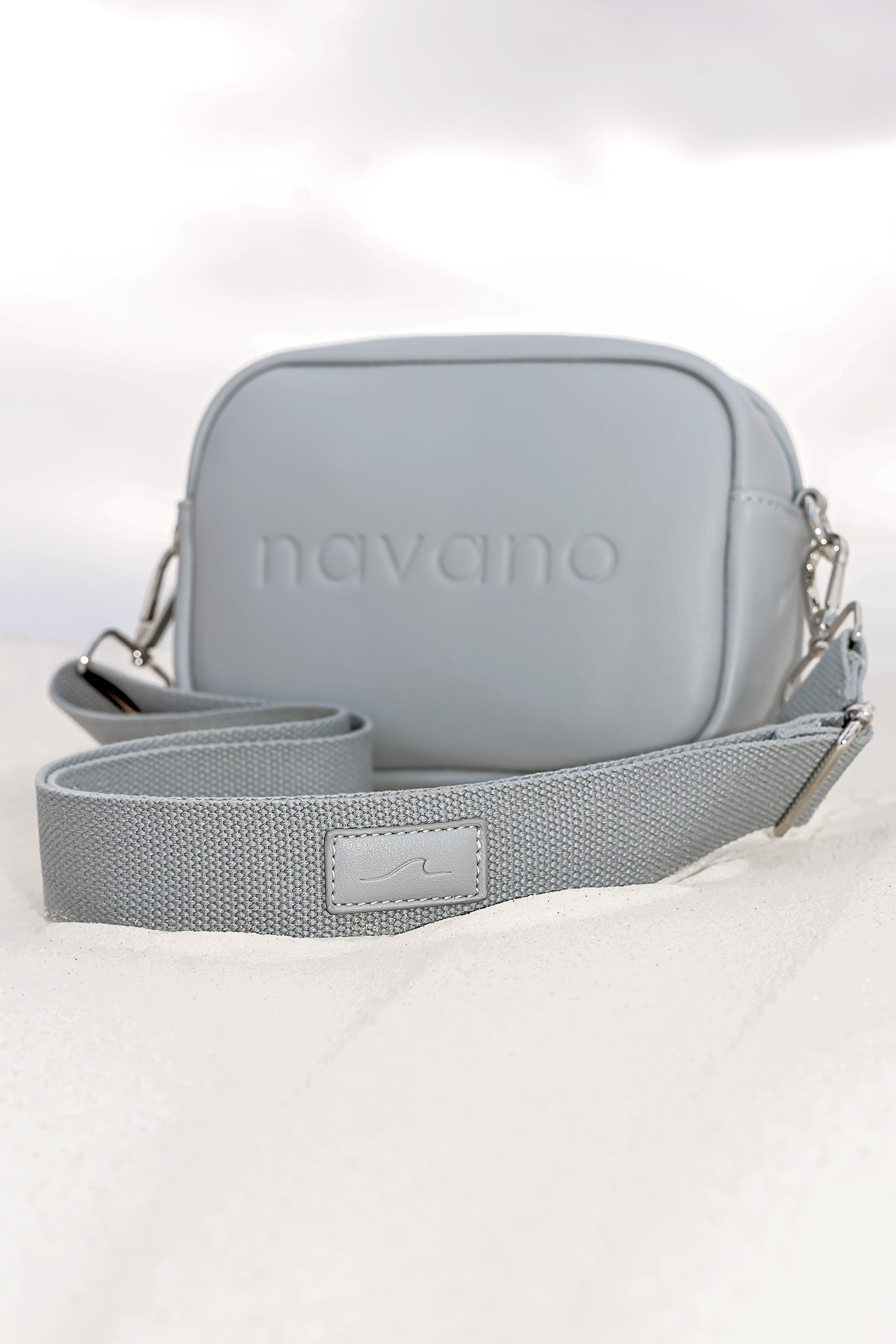 grey vegan cross body bag