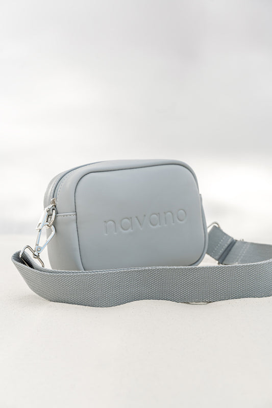 grey vegan cross body bag