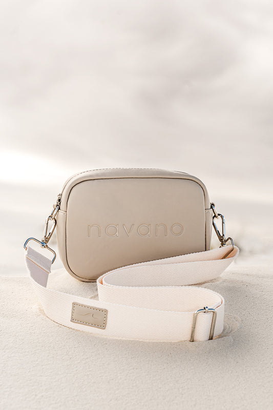 beige vegan cross body bag