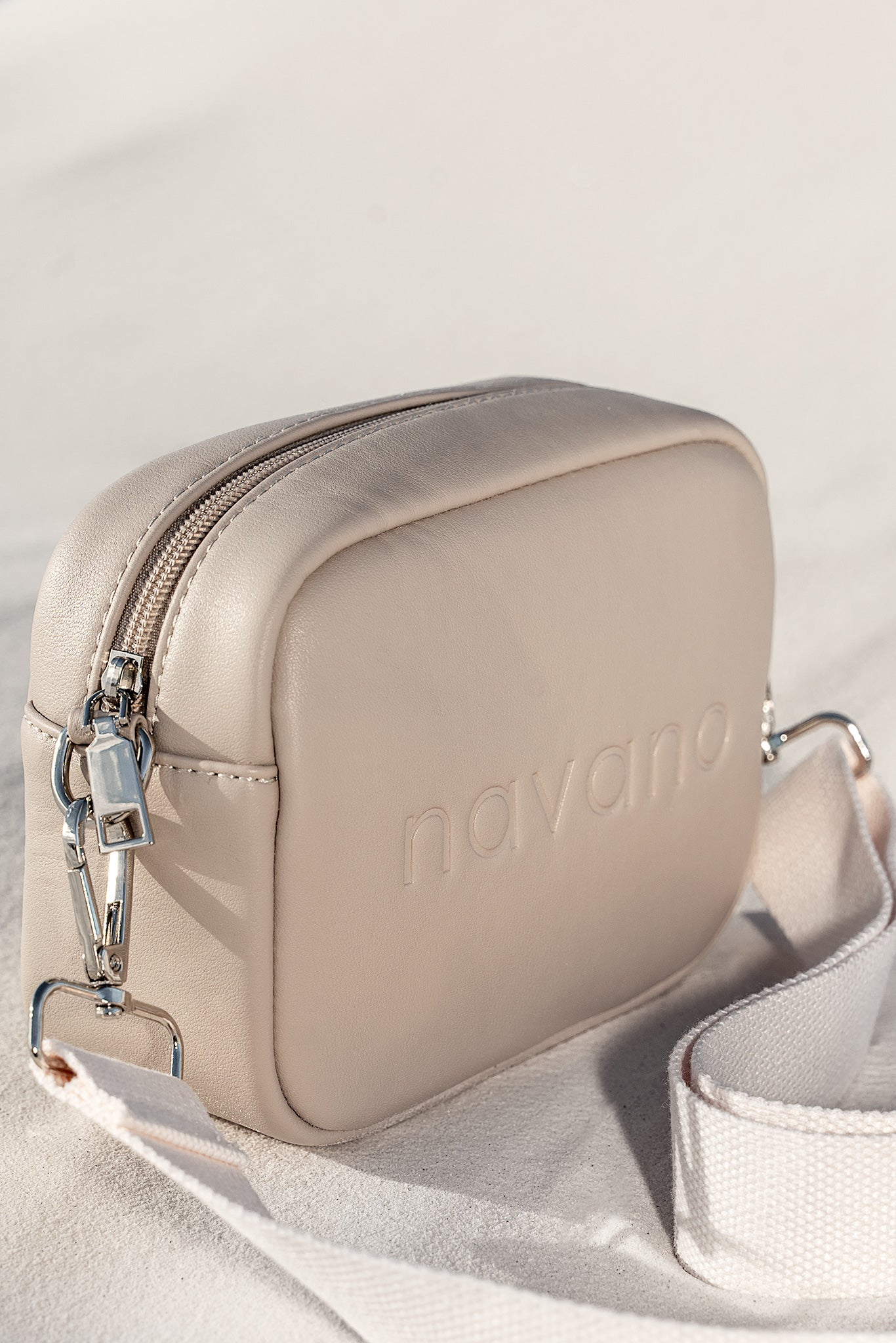 beige vegan cross body bag