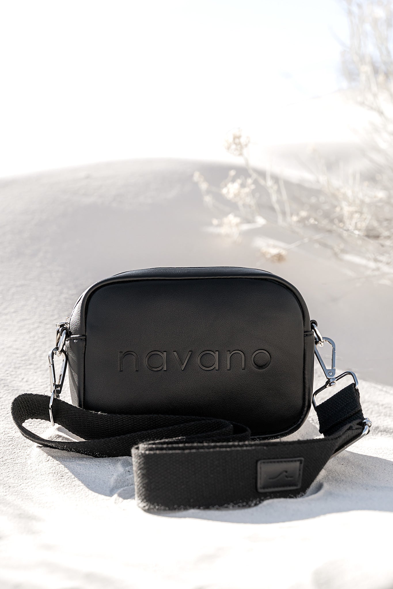 black vegan cross body bag