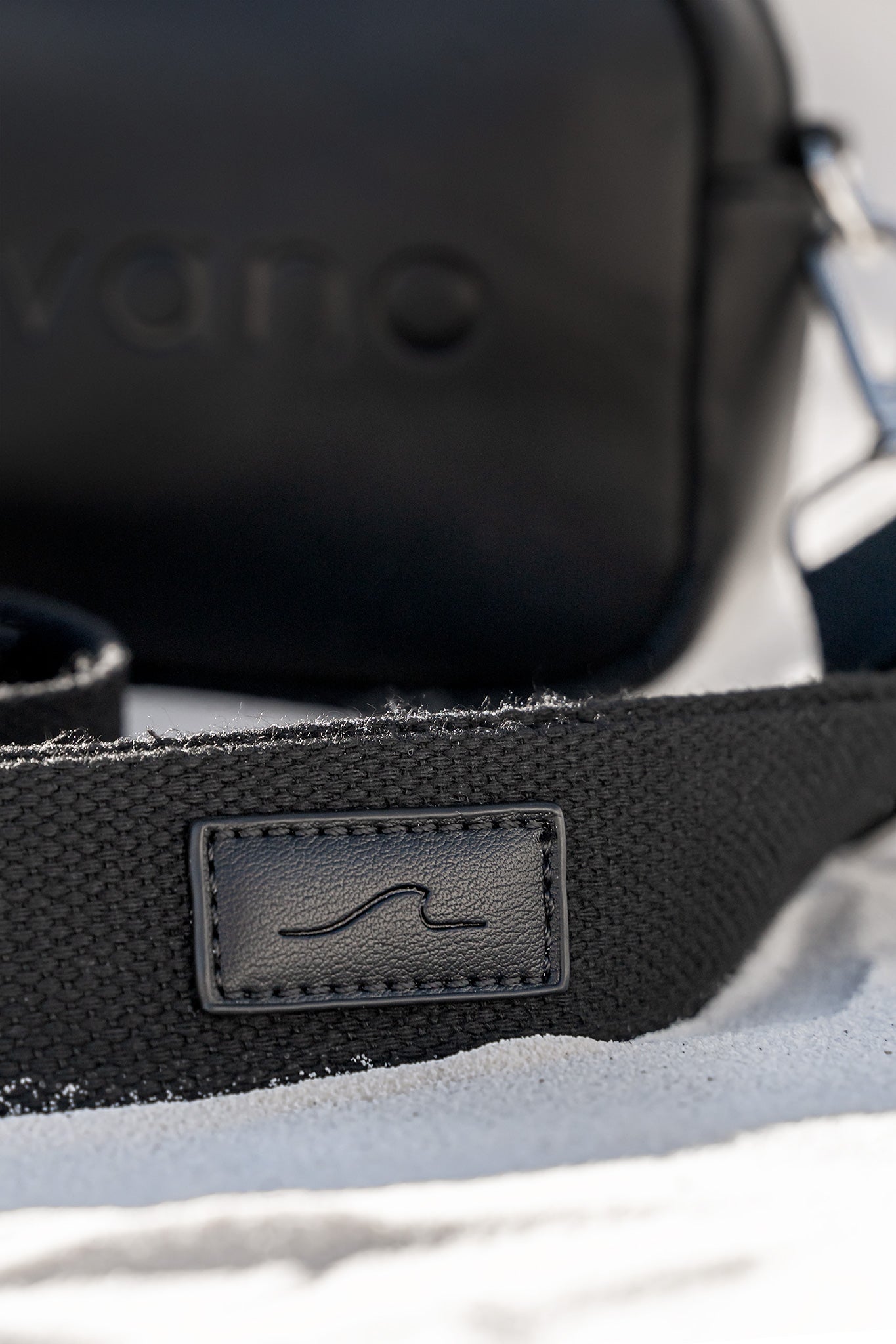 black vegan cross body bag