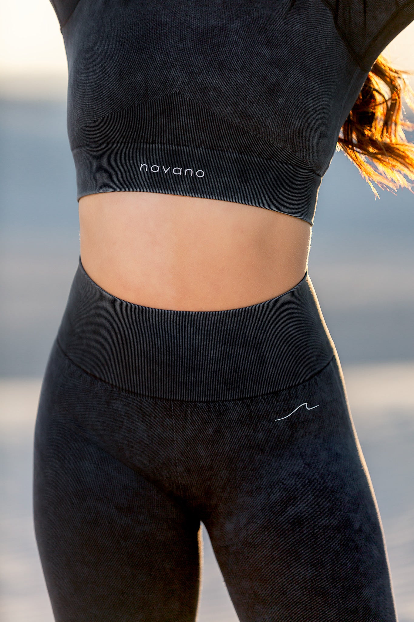 black acid wash seamless leggings