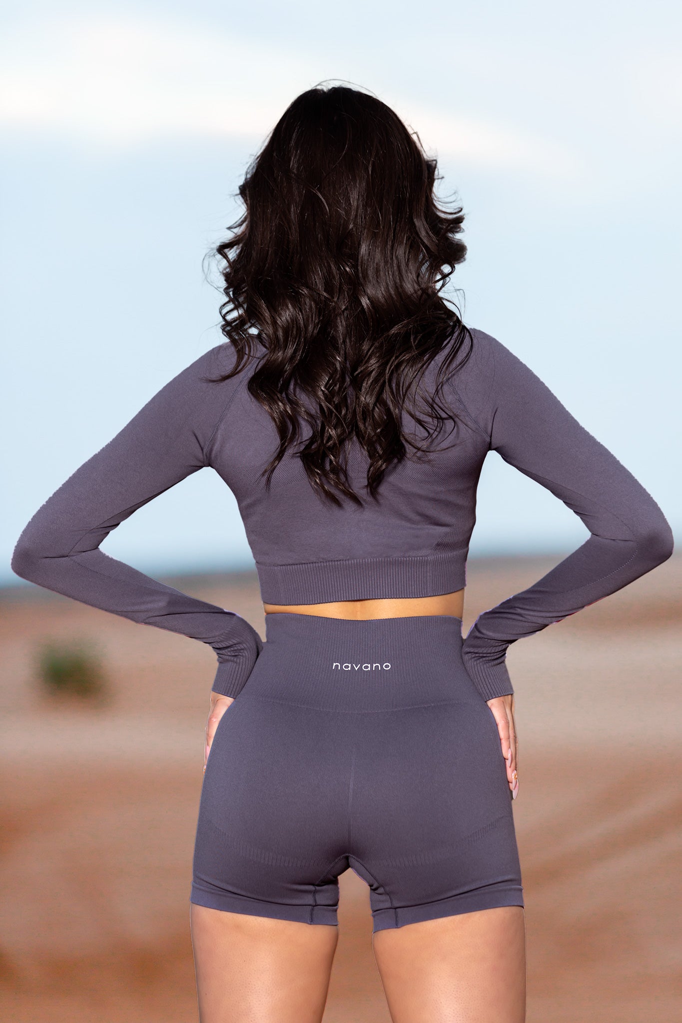 purple long sleeve crop top