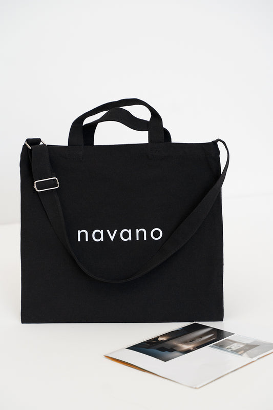 black cotton tote