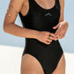 black one piece bathing suit