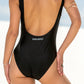 black one piece bathing suit