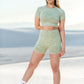 green acid wash shorts