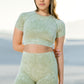 green acid wash shorts
