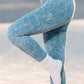 blue acid wash seamless leggings