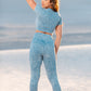 blue acid wash seamless leggings