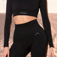 black long sleeve crop top