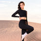 black long sleeve crop top