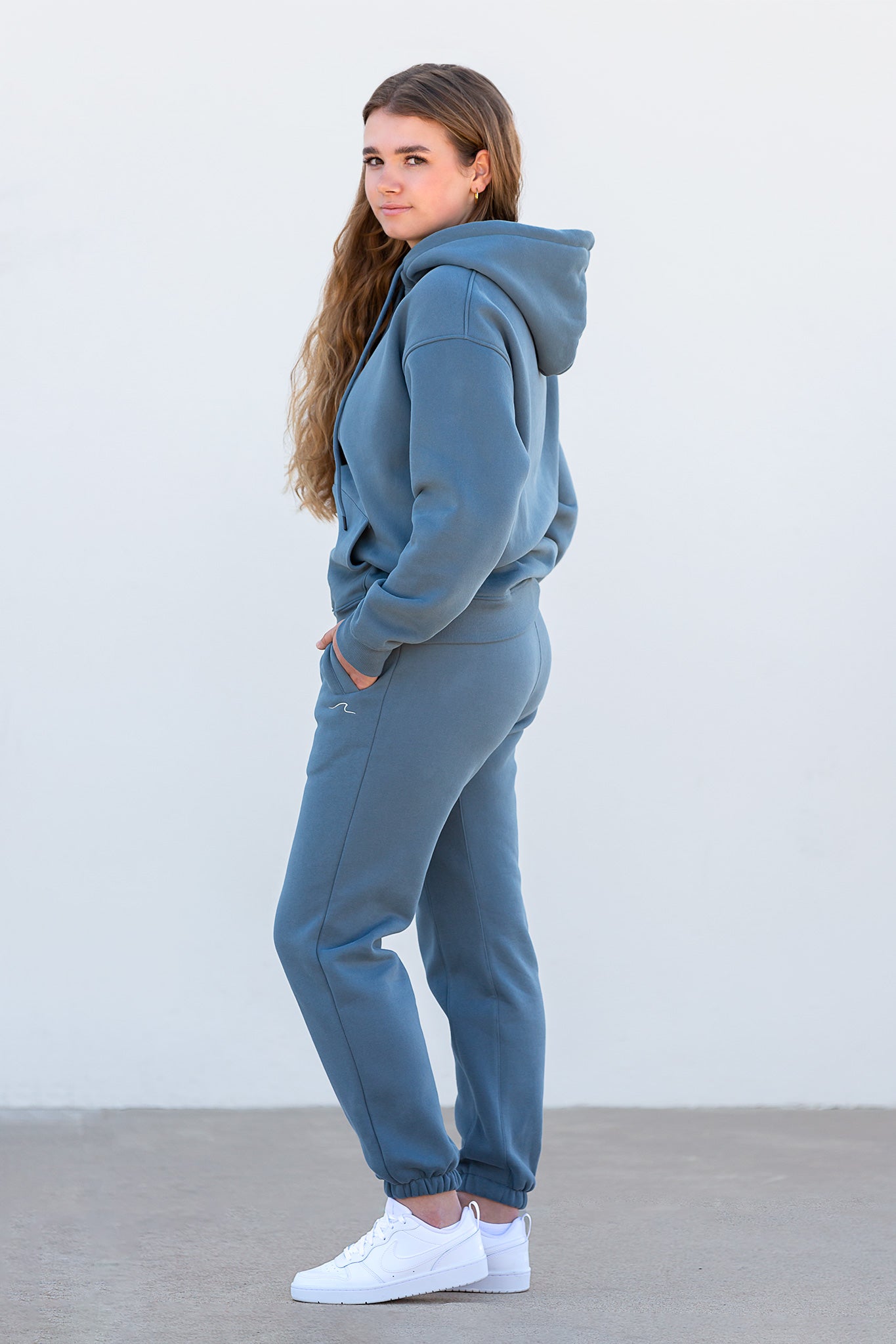 unisex oversized blue hoodie