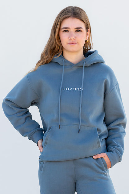 unisex oversized blue hoodie