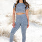 sky grey acid wash crop top